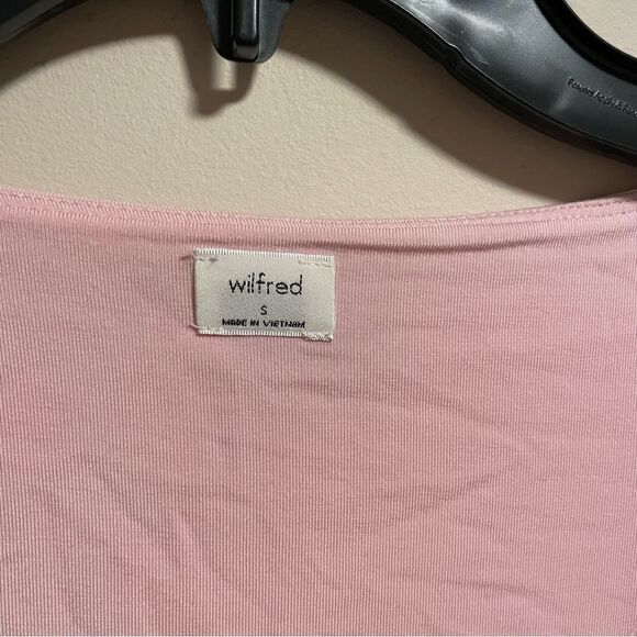 Aritzia Wilfred Lydia Square Neck Ruched Top in Poetic Pink- Size Small - Picture 3 of 6